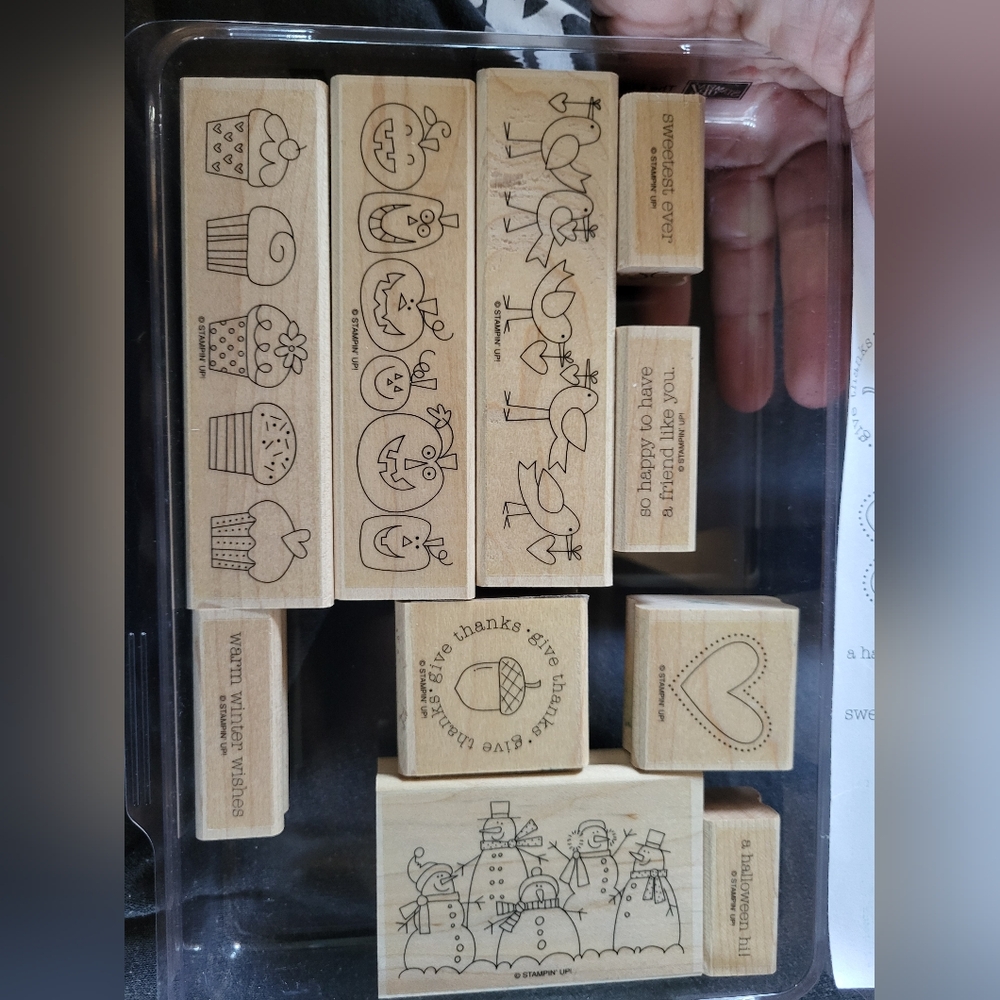 Stampin' Up Holiday Rubber Stamp Set of 10